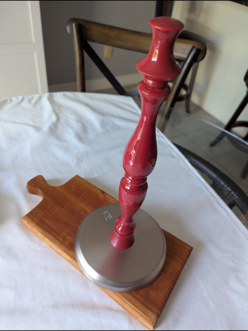 Umbra Red and Silver Decorative Paper Towel Stand